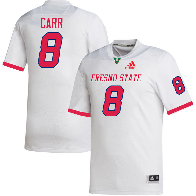 Fresno State Bulldogs #8 David Carr College Football Jerseys,Uniforms-White
